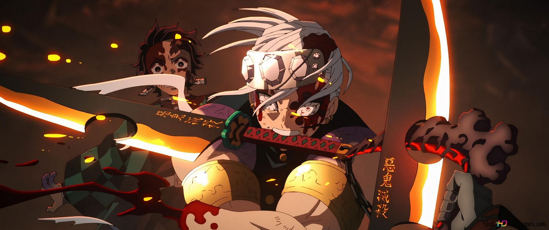 Demon Slayer: Tengen and Tanjiro (Image Credit: Ufotable)